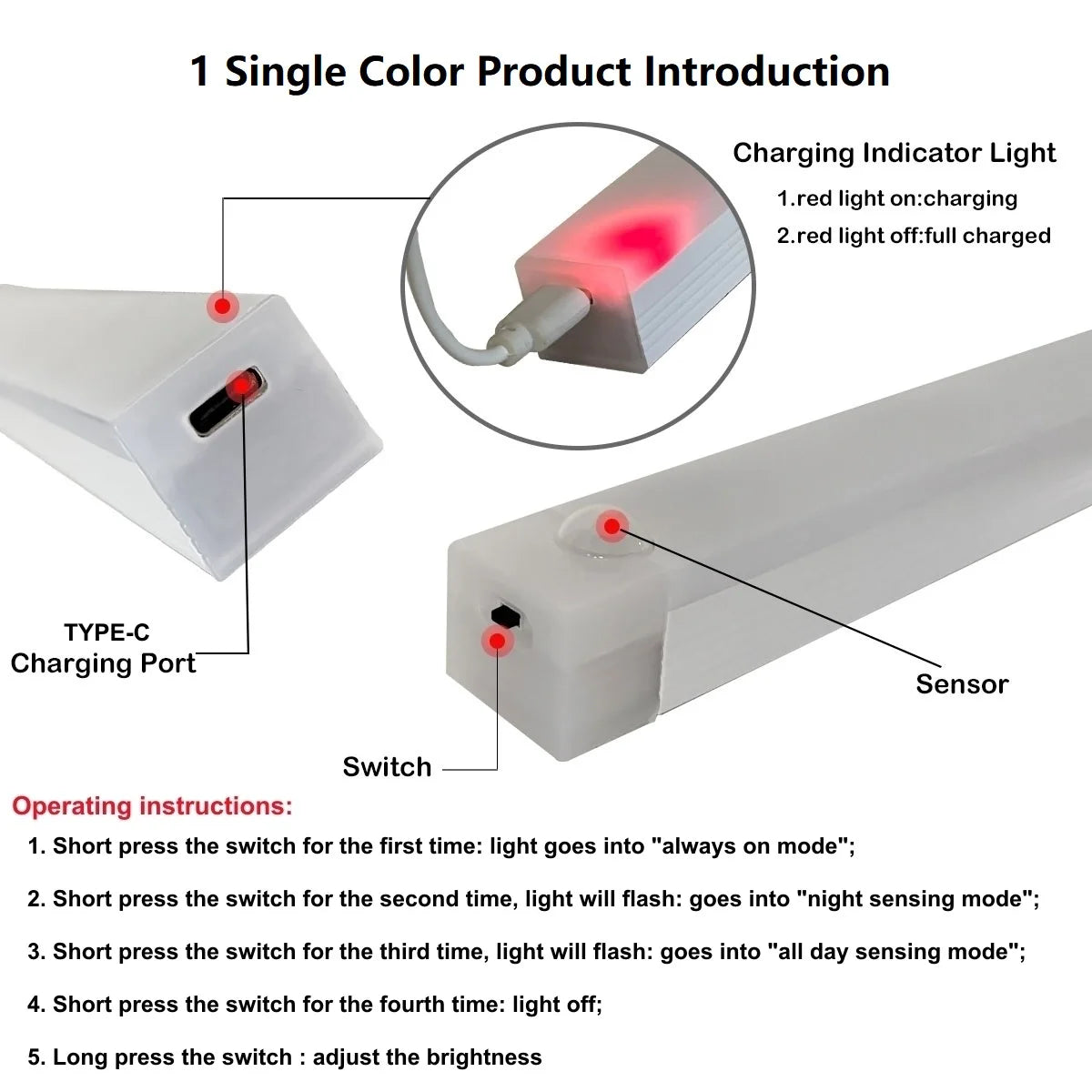 Motion Sensor LED Light – Rechargeable / Lampă LED Reîncărcabilă cu Senzor de Mișcare