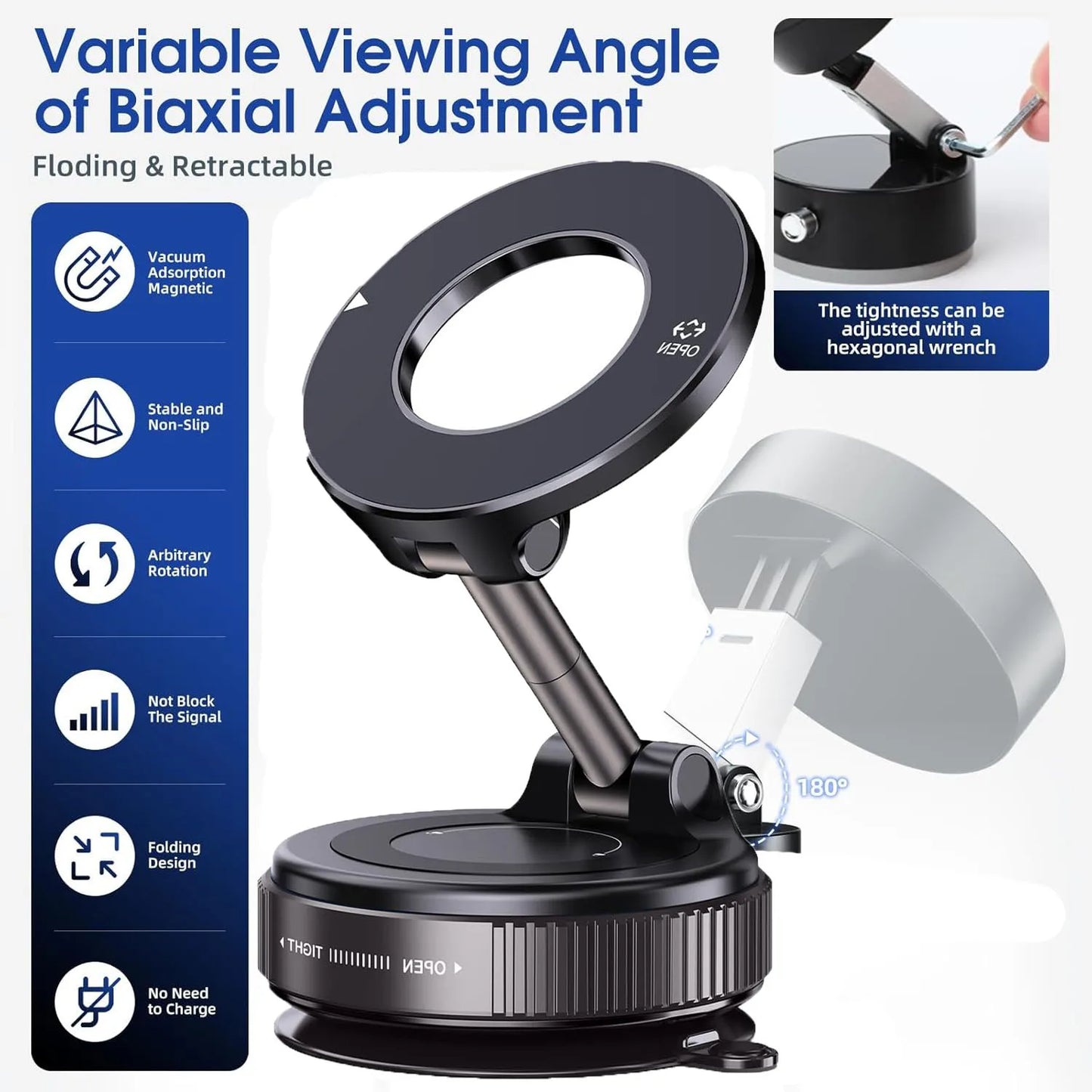 Magnetic Car Phone Holder – 360° Adjustable Mount